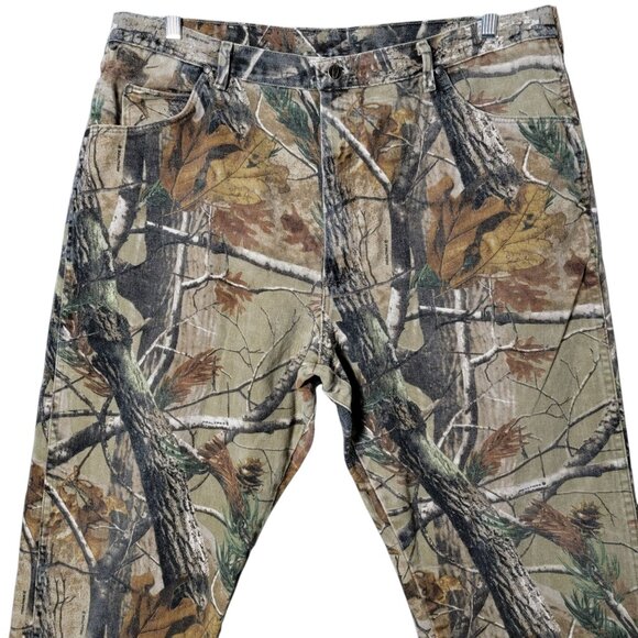 Wrangler Pro Gear Realtree Camo Hunting Outdoor Brush Wood Work Wear Pants 42x30 - Picture 2 of 11